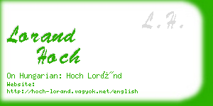 lorand hoch business card